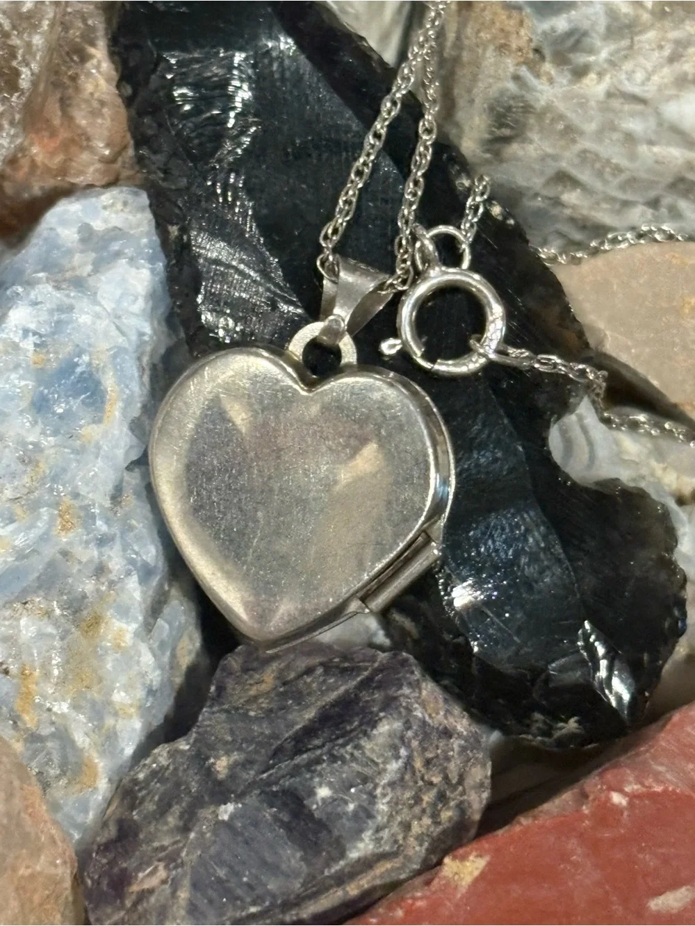 Sterling Silver 'I Love You' Heart Pendant Necklace - Silver